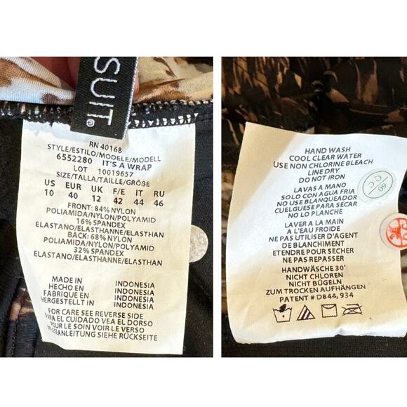 Miraclesuit Untamed It's A Wrap One Piece Swimsuit Size US/10 - Picture 6 of 8